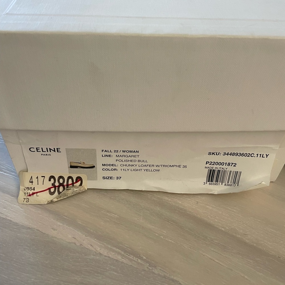 CELINE Margaret Loafer in Light Yellow 37/7 BNIB NEW - Picture 6 of 6